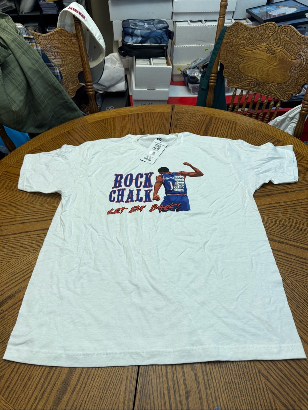New with Tags KU Jayhawks Melvin Council Chalk White Graphic Tee